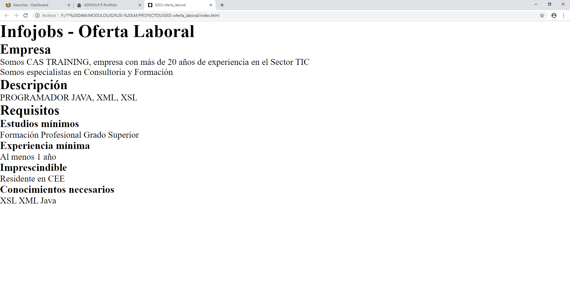 Oferta Laboral